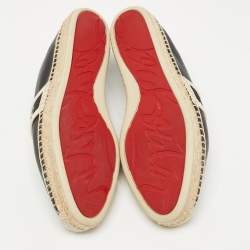 Pre Owned Christian Louboutin Black Leather Nanoletta Espadrille Flats Size 41