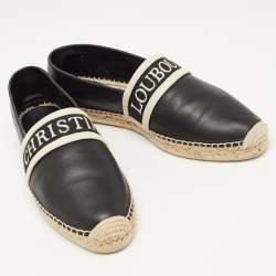 Pre Owned Christian Louboutin Black Leather Nanoletta Espadrille Flats Size 41