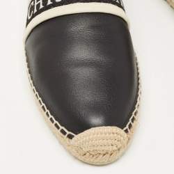 Pre Owned Christian Louboutin Black Leather Nanoletta Espadrille Flats Size 41