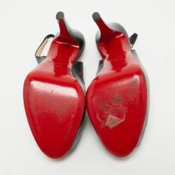 مملوكة مسبقًا Christian Louboutin Black Leather No Prive Slingback Pumps Size 36