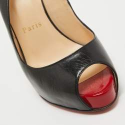 مملوكة مسبقًا Christian Louboutin Black Leather No Prive Slingback Pumps Size 36