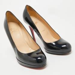 Pre Owned Christian Louboutin Black Patent Leather Bianca Pumps Size 39