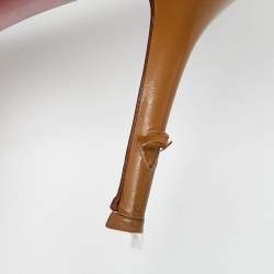 Pre Owned Christian Louboutin Beige Patent Leather Very Prive Pumps Size 38.5