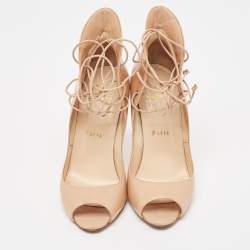 Christian Louboutin Beige Leather Megavamp Pumps Size 36