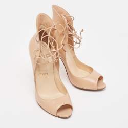 Christian Louboutin Beige Leather Megavamp Pumps Size 36