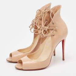 Christian Louboutin Beige Leather Megavamp Pumps Size 36