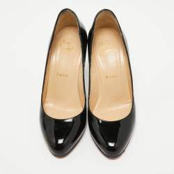 مملوكة مسبقًا Christian Louboutin Black Patent Leather Dolly Pumps Size 37
