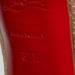 Christian Louboutin Textured Suede Lady Peep Toe Platform Pumps Size 37.5