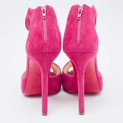 Christian Louboutin Pink Suede Ankle Strap Sandals Size 36