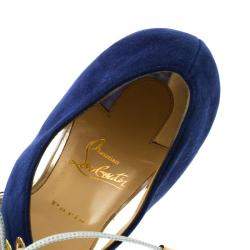 مملوكة مسبقًا Christian Louboutin Two Tone Leather and Suede Mayerling Lace-Up Sandals Size 38