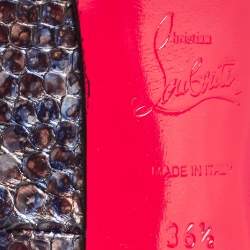 مملوكة مسبقًا Christian Louboutin Blue/Brown Python Very Prive Pumps Size 36.5