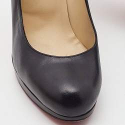 Pre Owned Christian Louboutin Black Leather New Simple Pumps Size 39
