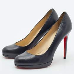 Pre Owned Christian Louboutin Black Leather New Simple Pumps Size 39
