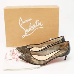 Christian Louboutin Black Patent Follies Resille Pumps Size 37.5