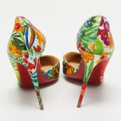 Pre Owned Christian Louboutin Multicolor Satin Iriza D'Orsay Pumps Size 40
