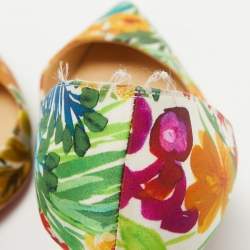 Pre Owned Christian Louboutin Multicolor Satin Iriza D'Orsay Pumps Size 40