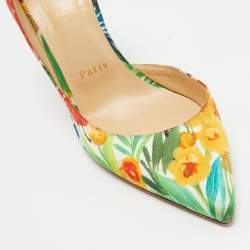 Pre Owned Christian Louboutin Multicolor Satin Iriza D'Orsay Pumps Size 40