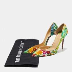 Pre Owned Christian Louboutin Multicolor Satin Iriza D'Orsay Pumps Size 40