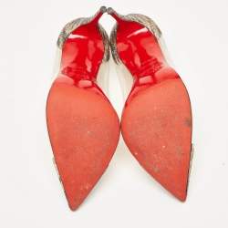 مملوكة مسبقًا Christian Louboutin Metallic Glitter and PVC New Debout Pointed Toe Pumps Size 40.5