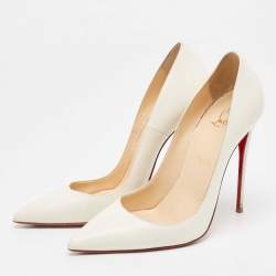 Pre Owned Christian Louboutin Off White Leather So Kate Pumps Size 38 
