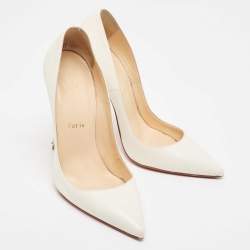 Pre Owned Christian Louboutin Off White Leather So Kate Pumps Size 38 