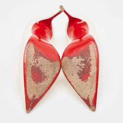 Pre Owned Christian Louboutin Off White Leather So Kate Pumps Size 38 