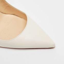 Pre Owned Christian Louboutin Off White Leather So Kate Pumps Size 38 