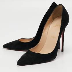 Pre Owned Christian Louboutin Black Suede So Kate Pumps Size 38.5