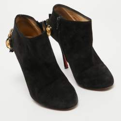 Christian Louboutin Black Suede Galobella Ankle Boots Size 38