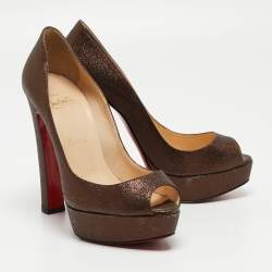 Christian Louboutin Metallic Glitter Bambou Pumps Size 37