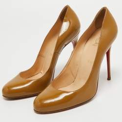 Christian Louboutin Beige Patent Leather Fifi Pumps Size 39.5