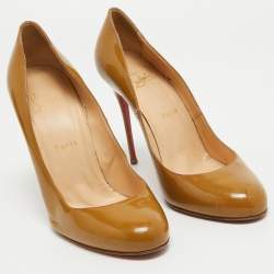 Christian Louboutin Beige Patent Leather Fifi Pumps Size 39.5
