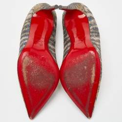 Pre Owned Christian Louboutin Gold/Silver Glitter Sirene Pigalle Follies Pumps Size 38