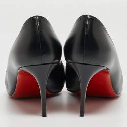 مملوكة مسبقًا Christian Louboutin Black Leather and Mesh Spiked Bareta Pumps Size 41