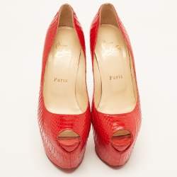 Christian Louboutin Red Python Highness Pumps Size 37.5