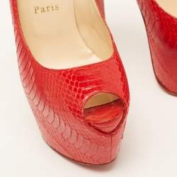 Christian Louboutin Red Python Highness Pumps Size 37.5