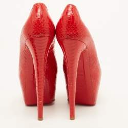 Christian Louboutin Red Python Highness Pumps Size 37.5