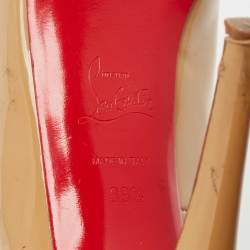 Christian Louboutin Beige Patent Leather Very Prive Pumps Size 39.5