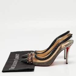 Christian Louboutin Tricolor Suede and PVC Paulina Slingback Pumps Size 39