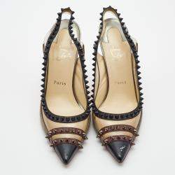 Christian Louboutin Tricolor Suede and PVC Paulina Slingback Pumps Size 39