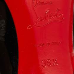 Pre Owned Christian Louboutin Black Patent Leather Simple Pumps Size 36.5