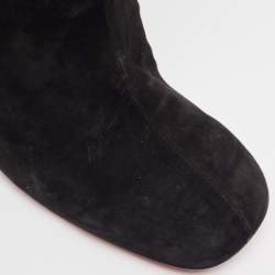Christian Louboutin Black Suede Riding Over The Knee Length Boots Size 40