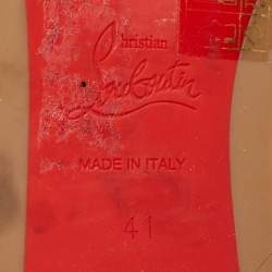 Pre Owned Christian Louboutin Metallic Gold Leather Combat Boots Size 41