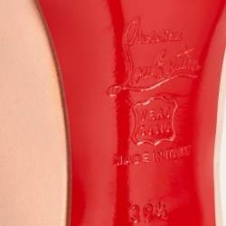 Pre Owned Christian Louboutin Pink Satin Open Toe Platform Slingback Sandals Size 39.5