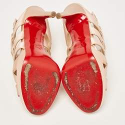 Christian Louboutin Pink Satin Paquita Ankle Strap Sandals Size 39