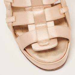 Christian Louboutin Pink Satin Paquita Ankle Strap Sandals Size 39