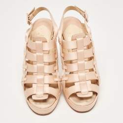Christian Louboutin Pink Satin Paquita Ankle Strap Sandals Size 39