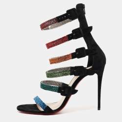 Christian Louboutin Black Suede Raynibo Sandals Size 40