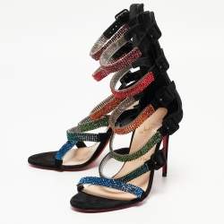 Christian Louboutin Black Suede Raynibo Sandals Size 40