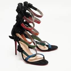 Christian Louboutin Black Suede Raynibo Sandals Size 40